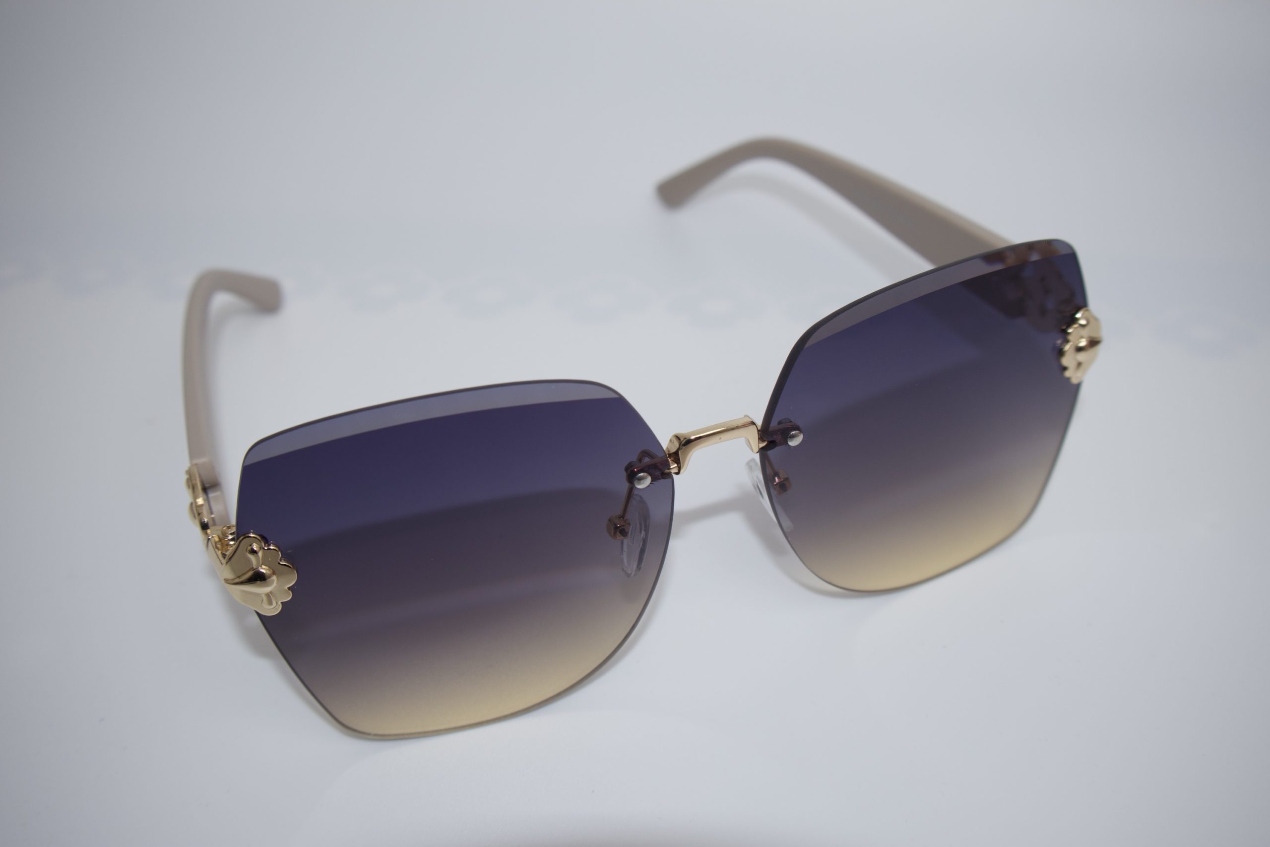 Rimless sunglasses with gold-tone - Image 2