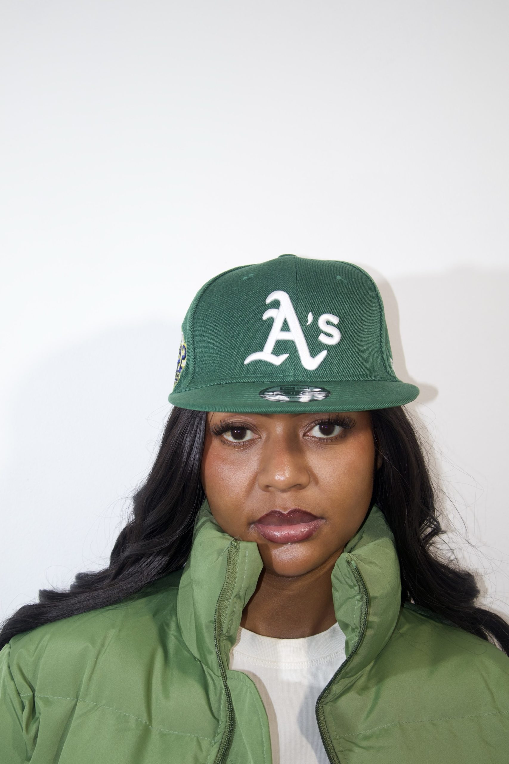 UNISEX OAKLAND ATHLETICS MLB TEAM LOGO GREEN 9FIFTY STRETCH SNAP CAP - Image 5