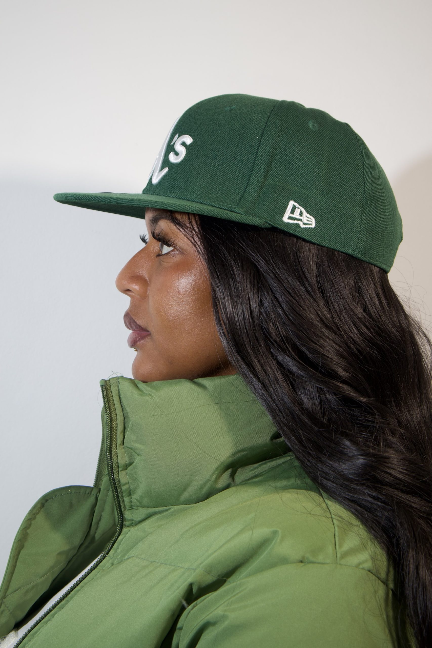 UNISEX OAKLAND ATHLETICS MLB TEAM LOGO GREEN 9FIFTY STRETCH SNAP CAP - Image 4