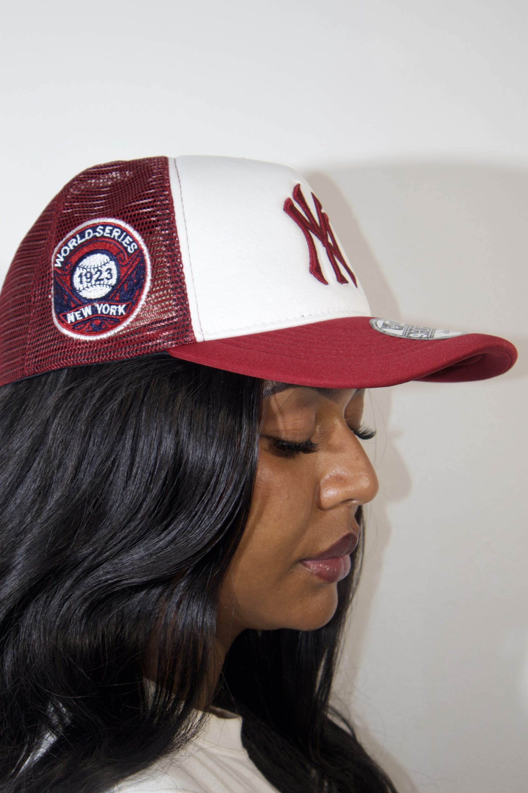 New Era Mens New York Yankees 9FORTY Trucker Cap - Dark Red - OSFM - Image 5