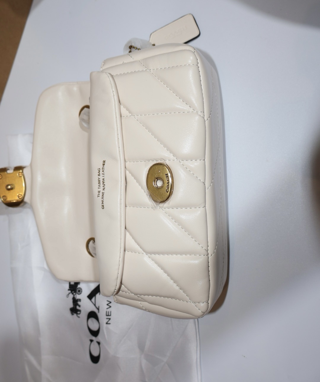 Tabby Shoulder 20 Quilting Coach Bag - white - Image 2