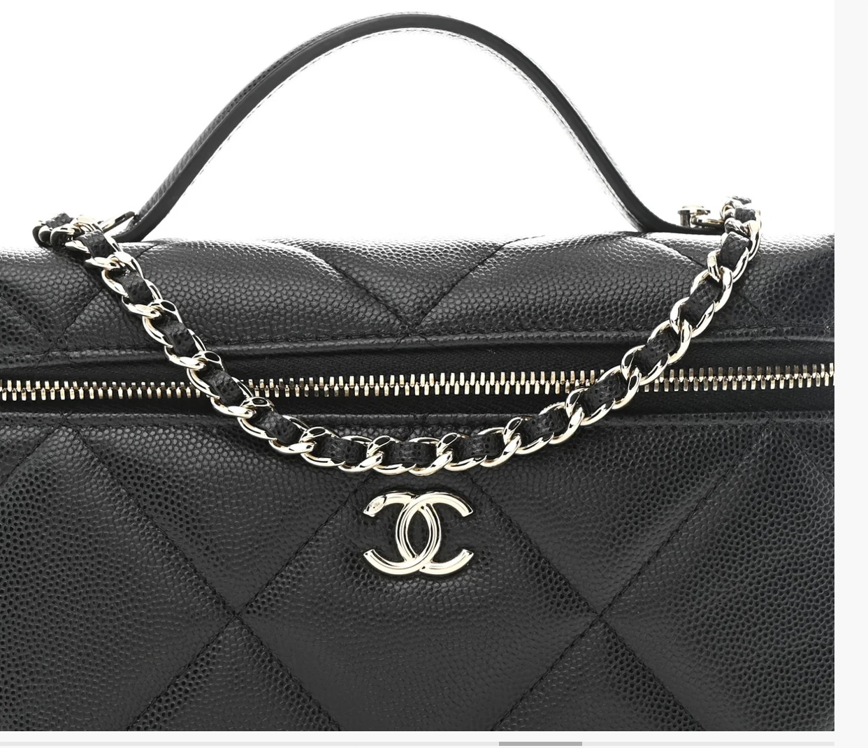 CHANEL
Caviar Quilted Top Handle Slim Vanity With Chain Black - Image 5