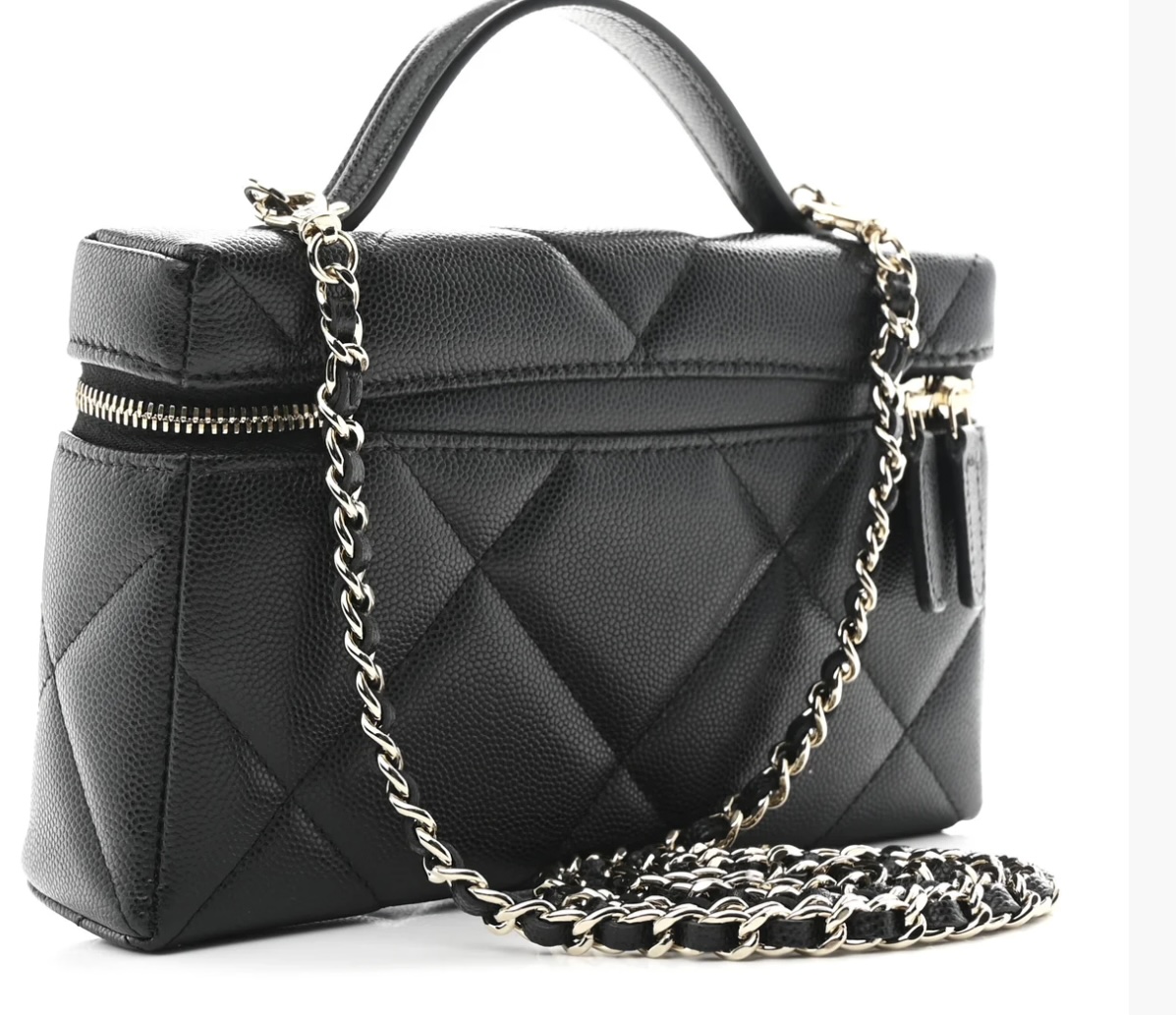CHANEL
Caviar Quilted Top Handle Slim Vanity With Chain Black - Image 2